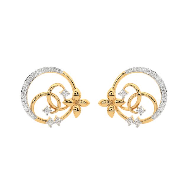 Grace Round Diamond Stud Earrings